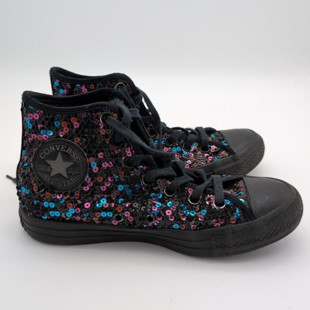 Converse Shoes Womens 7 Multicolor Sequin High Top All Star Sneakers 562443C